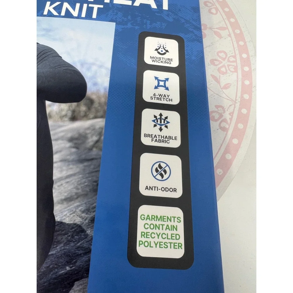 FREE COUNTRY Microtech Heat Base Layer Top Mens L Rocky Gray Cloud Knit‎ NEW